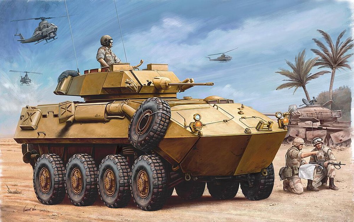 Trumpeter Modelbouwpakket Militaire voertuigen - 00349 USMC LAV-25 Piranha - Amerikaans Pantservoertuig Plastic - 1:35 - Modelbouw