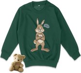AWDis - Jongens en Meisjes Sweater Trui - Konijn - Groen - Maat 128 (M)