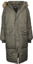 Urban Classics Jas Ladies Faux Fur Jacket Tb2382 Dark Olive/ Beige Dames Maat - M