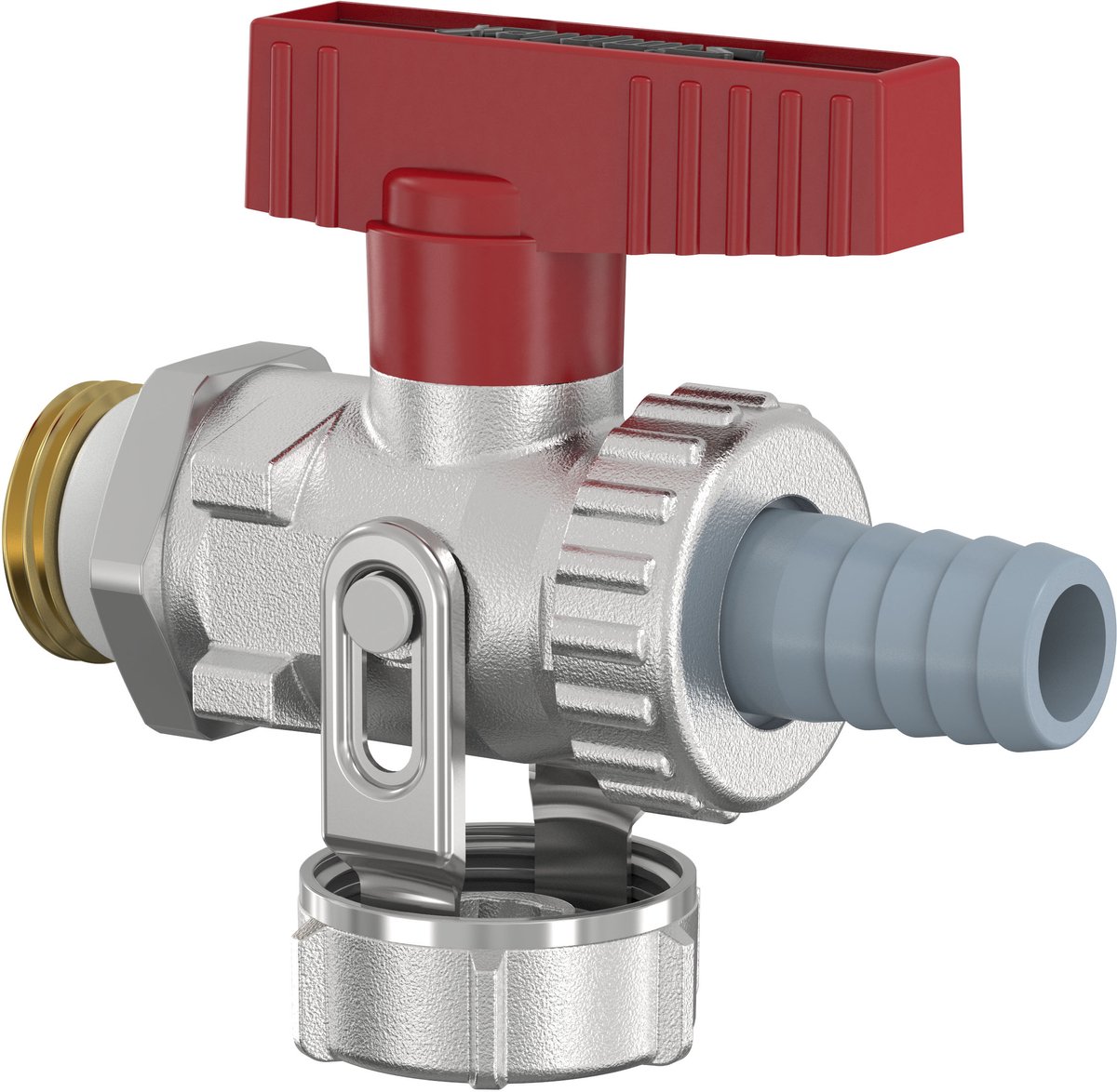 Simplex KFE haakse afsluiting met 1 / 2M buitendraad en 14,5mm aansluiting voor slang - F10638