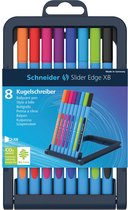 Schneider Balpen Slider Edge XB, opstelbare box met 8 stuks in geassorteerde kleuren 10 stuks