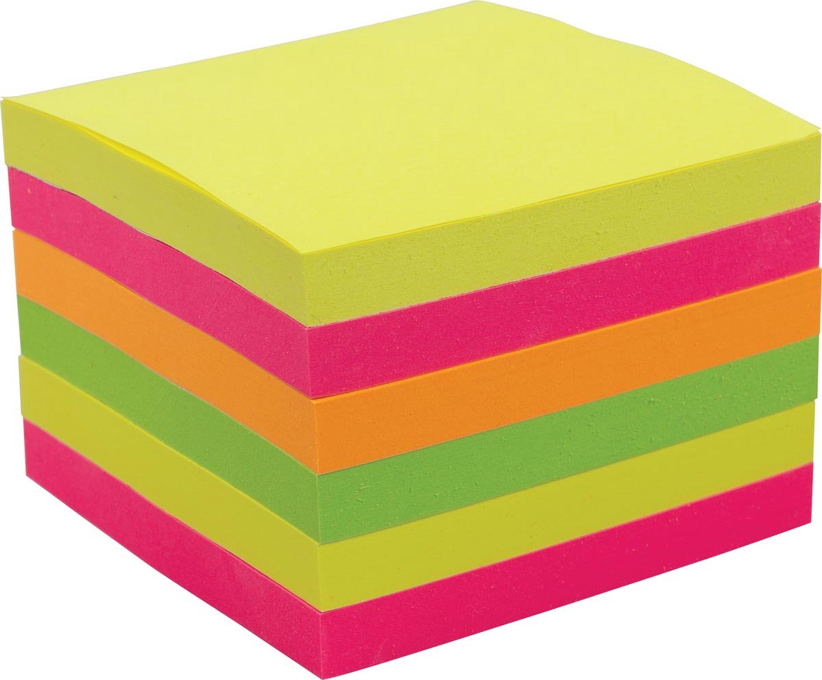 Pergamy z-notes accordeon, ft 76 x 76 mm, geassorteerde kleuren, pak van 6 blokken 36 stuks