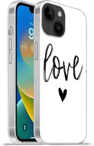 Geschikt voorApple Iphone 14 - Softcase hoesje - Love - Spreuken - Quotes - Siliconen Telefoonhoesje