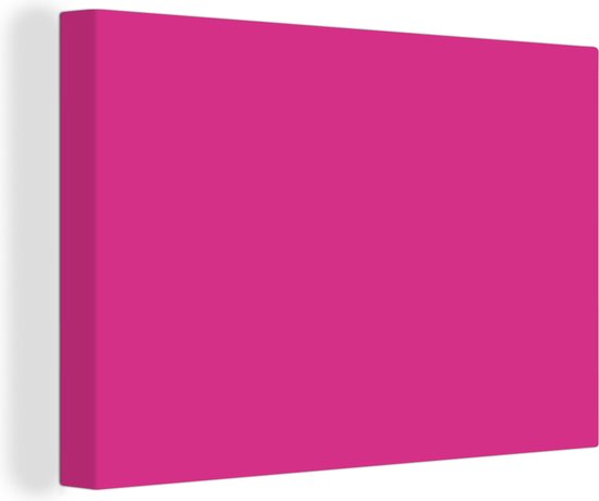 Canvas Schilderij Fuchsia - Neon - Kleuren - 90x60 cm - Wanddecoratie