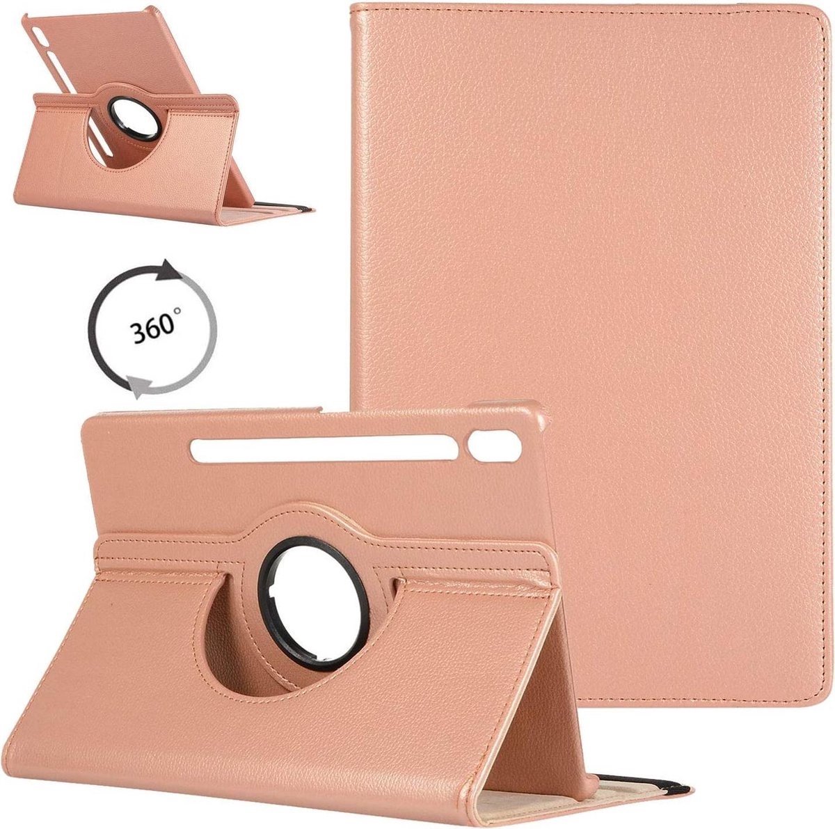 LuxeBass Tablet hoesje 360 geschikt voor Samsung Galaxy Tab S8 Plus - Rosegoud