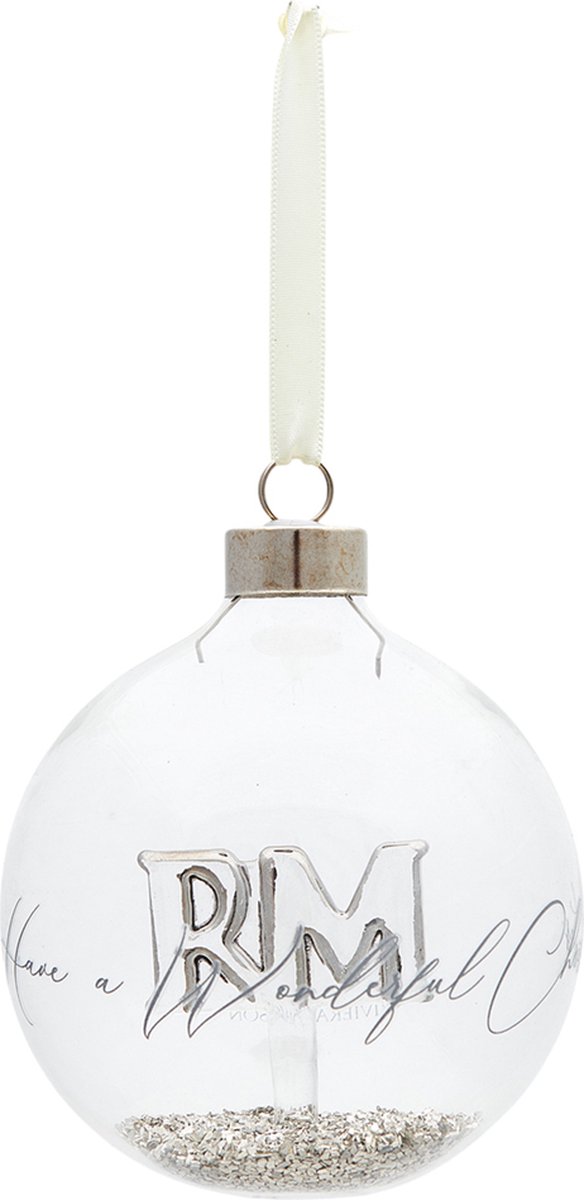Riviera Maison Kerstbal Zilver - Wonderful Times Ornament - Ø10cm