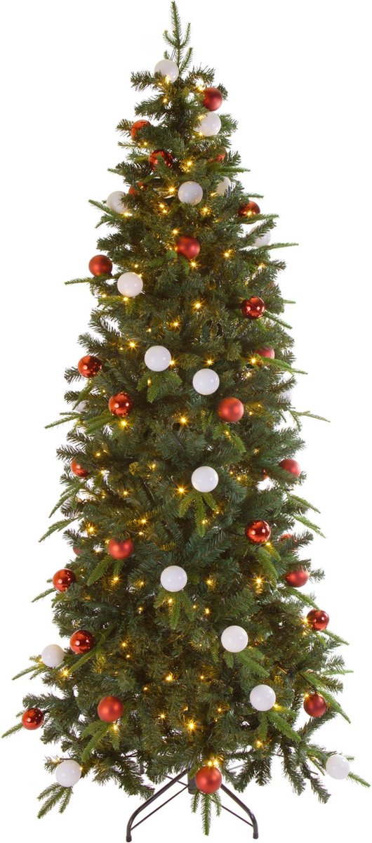 Bol.com Excellent Trees® Avik LED Pop-up Kerstboom met Ballen 210 cm - Easy Set Up Tree aanbieding