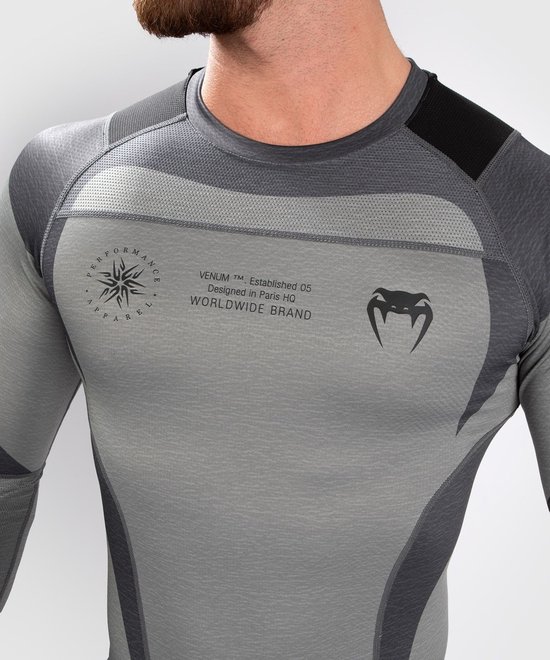 Venum Stone Rash Guard Compressie Shirt L/S Mineraal Groen - XXL