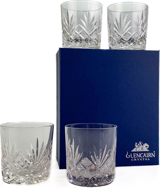 Set de 4 verres à whisky Glencairn exclusifs | Série Skye | 24% cristal au plomb | Handgemaakt en Ecosse | Emballage cadeau
