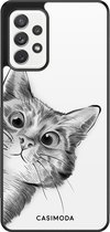 Coque Samsung Galaxy A72 - Coucou - Zwart - Coque Rigide TPU Zwart - Chat - Casimoda