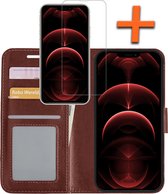 Coque pour iPhone 14 Case Book Case Cover Flip Cover Bookcase avec protecteur d'écran - Marron