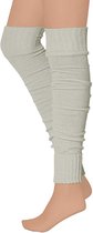 Apollo - Overknee beenwarmers - Wit - One Size - Feestkleding - Beenwarmers carnaval - Warme Beenwarmers