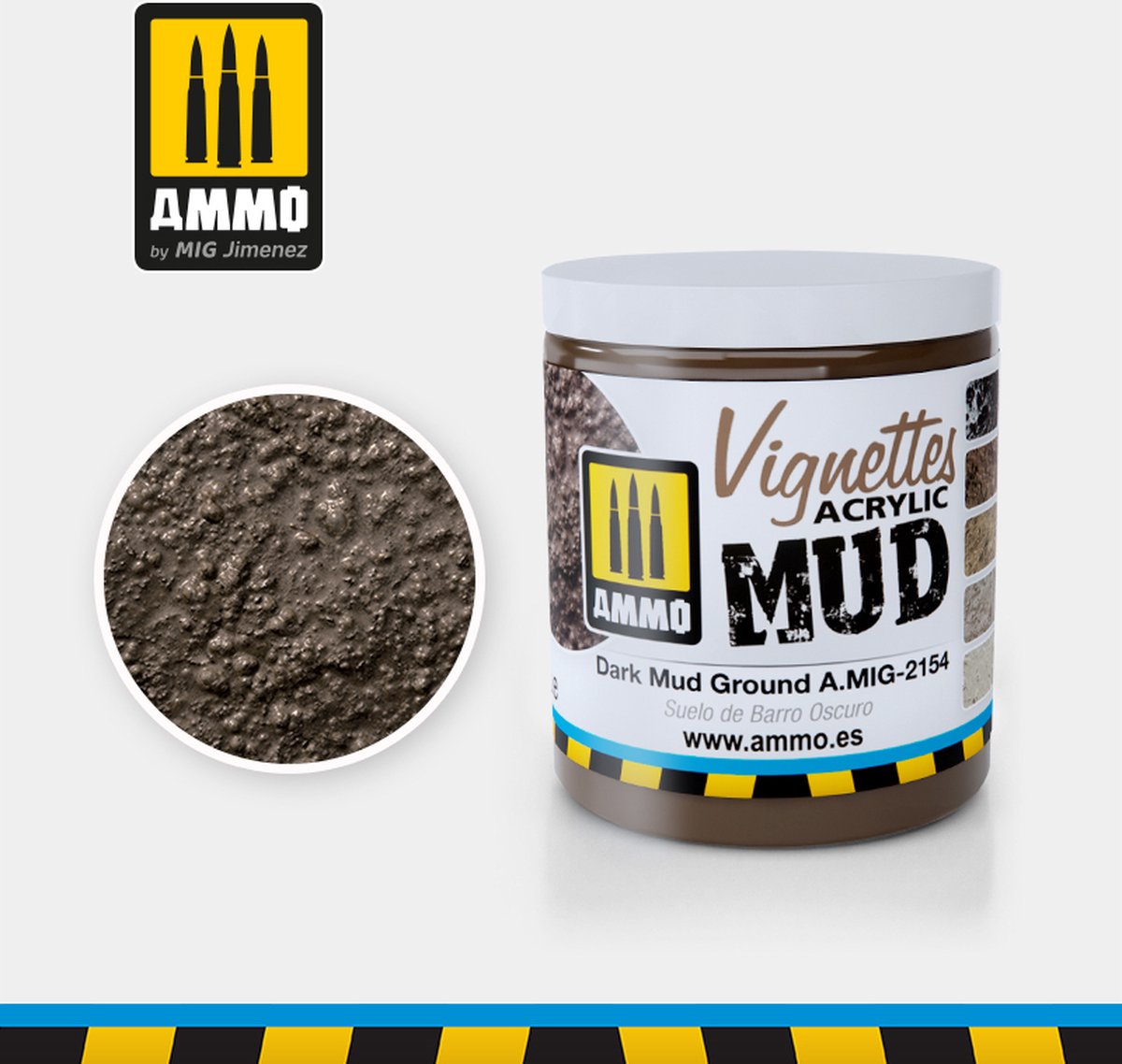 AMMO by Mig Jimenez Modelbouwdecoratie - MIG 2154 Dark Mud Ground - Vignettes Acrylic - 100ml Effecten potje