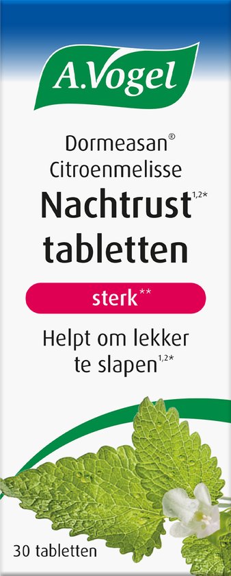 A.Vogel Dormeasan Citroenmelisse Nachtrust sterk tabletten - Helpt om lekker te slapen - 30 st
