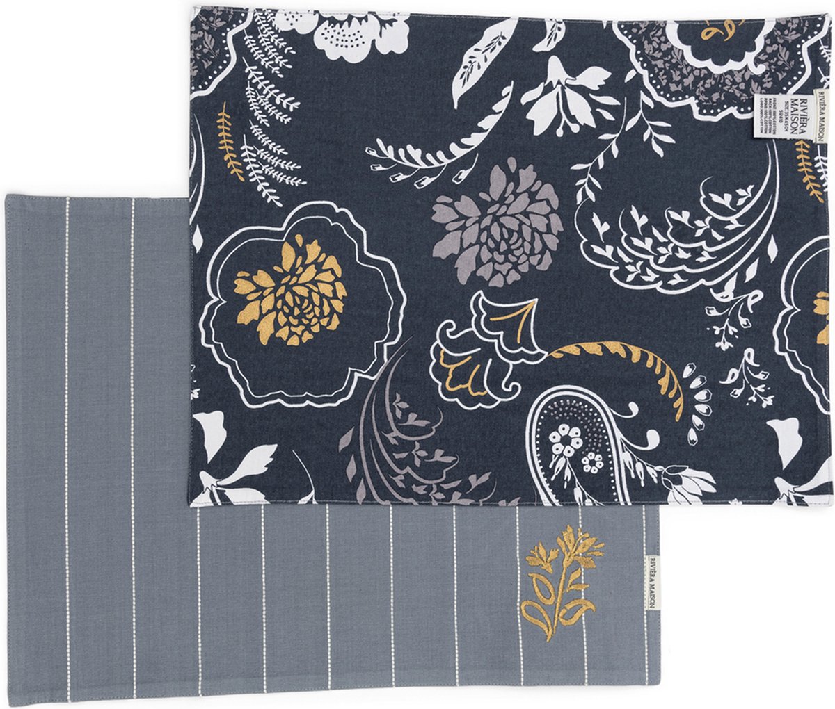 Riviera Maison Placemats Katoen Romance D'Amour Rev Placemat Blauw