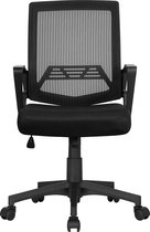 Bureaustoel, ergonomische draaistoel, sportstoel, directiestoel, kantelfunctie met armleuningen zwart