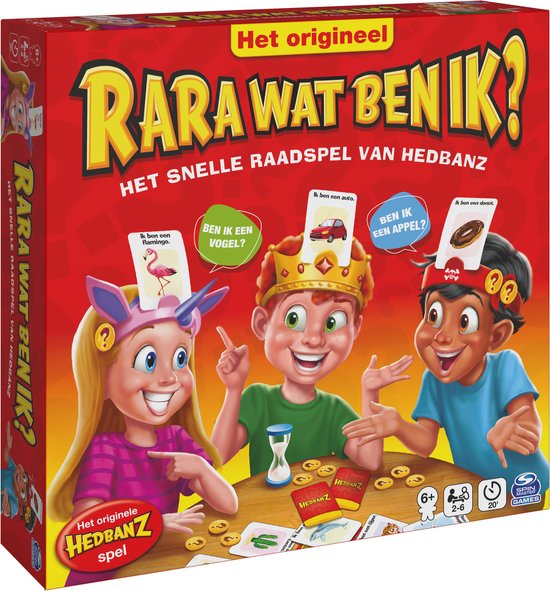 Gezelschapsspel: RARA Wat ben ik? – Bordspel - Nieuwe editie met leuke hoofdbanden, uitgegeven door Spin Master