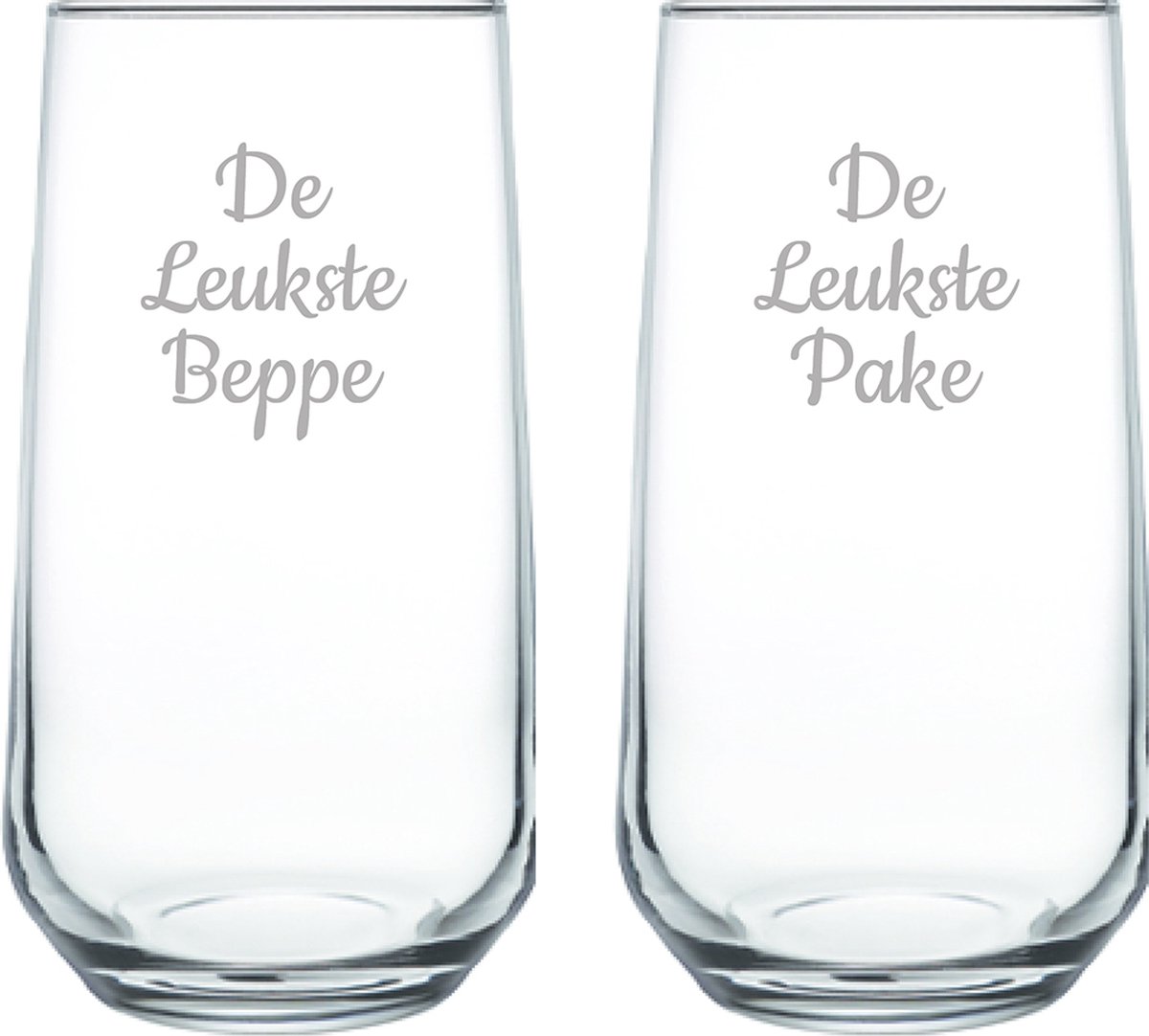 Gegraveerde Drinkglas 47cl De Leukste Pake- De Leukste Beppe