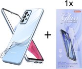 Soft Back Cover Hoesje Geschikt voor: Samsung Galaxy A53 5G Silicone Transparant + 1X Tempered Glass Screenprotector - ZT Accessoires