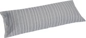 Yumeko kussensloop velvet flanel grijs/blauw stripe 40x80 - Biologisch & ecologisch - 1 stuk