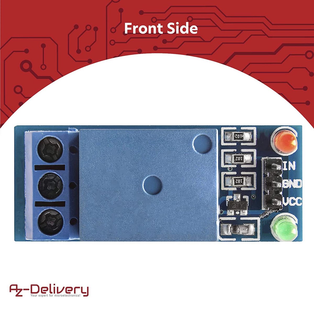 AZDelivery 1Relay 5V KF301 Module LowLevel Trigger compatibel met Arduino Inclusief...