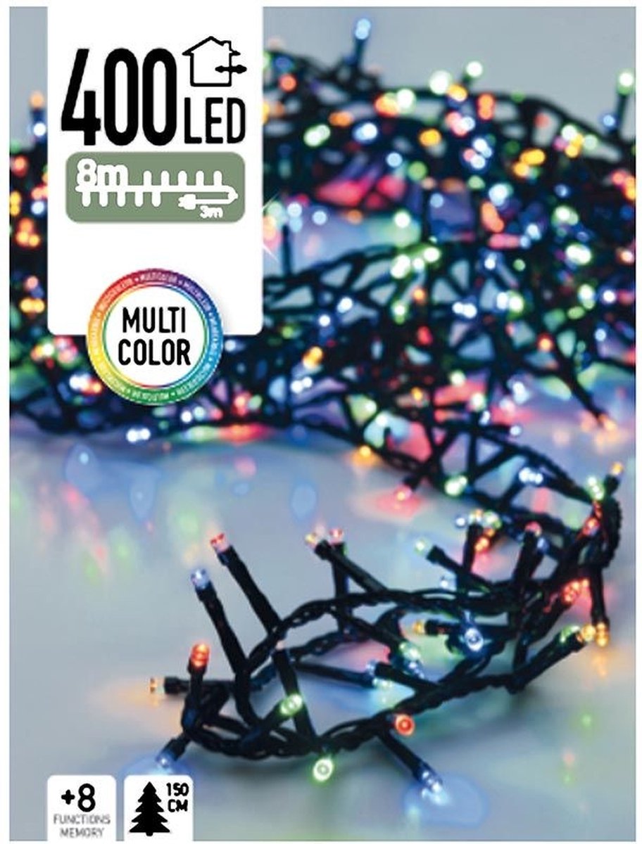 Gekleurde kerstlichtjes - microcluster - 8 meter - 400 LED-lampjes – foto 6