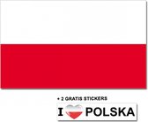 Drapeau polonais avec 2 autocollants gratuits de Pologne