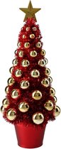 Mini sapin de Noël artificiel complet/sapin artificiel rouge/or avec boules 40 cm - Sapins de Noël - Décorations de Noël