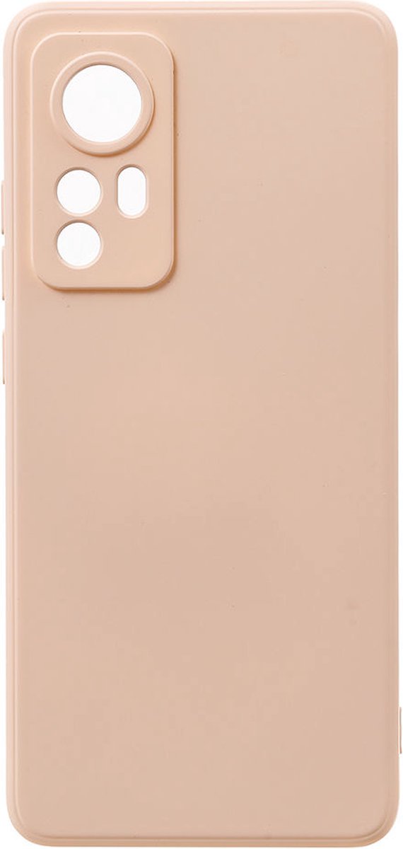 Shop4 - Xiaomi 12 Hoesje - Zachte Back Case TPU Siliconen Mat Beige