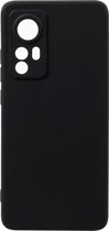 Shop4 - Xiaomi 12 Pro Hoesje - Zachte Back Case TPU Siliconen Mat Zwart