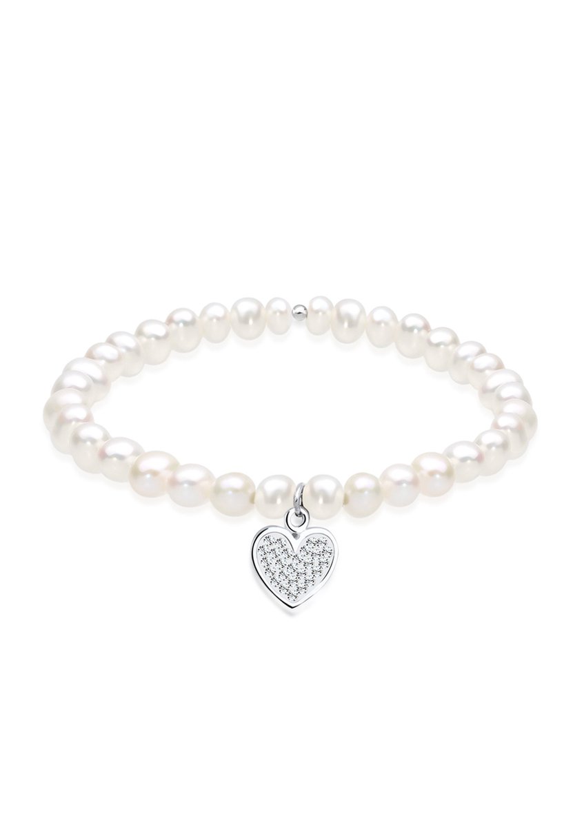 Elli - Armband - dames hart parel met kristallen in 925 sterling zilver - Dames
