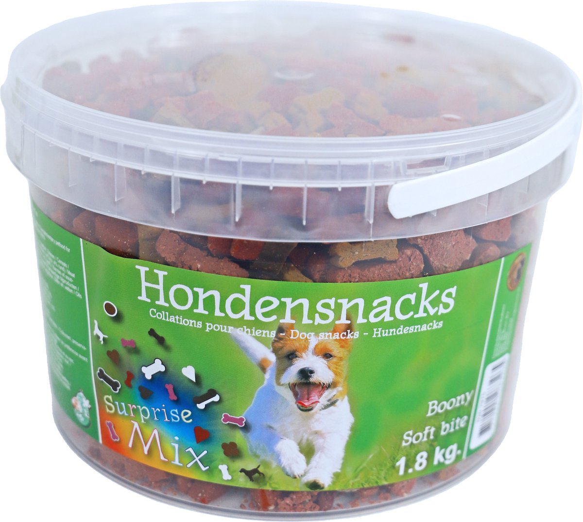 Boony - Hondensnack - SEMI MOIST SURPRISE MIX - Emmer van 1,8 kg