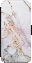 Casimoda® bookcase - Geschikt voor iPhone 8 - Hoesje met pasjeshouder - Parelmoer Marmer - Multi - Kunstleer