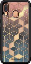 Casimoda® hoesje - Geschikt voor Samsung Galaxy A40 - Cubes Art - Zwart TPU Backcover - Geometrisch patroon - Rosekleurig