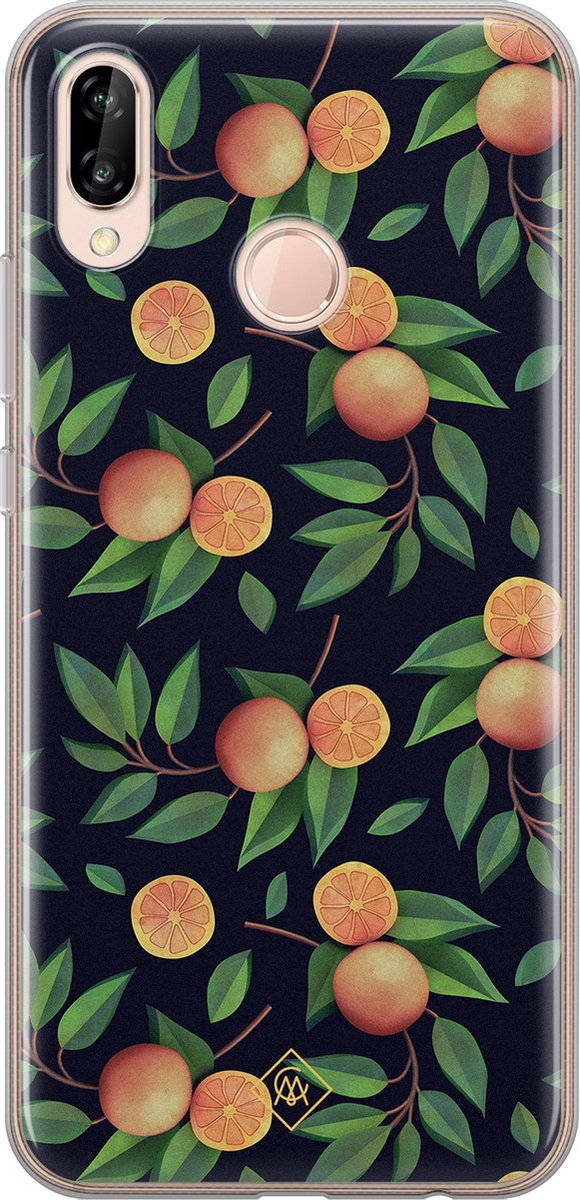 Huawei P20 Lite (2018) hoesje - Fruit / Sinaasappel - Siliconen telefoonhoesje - TPU case - Multi - Geen opdruk - Casimoda