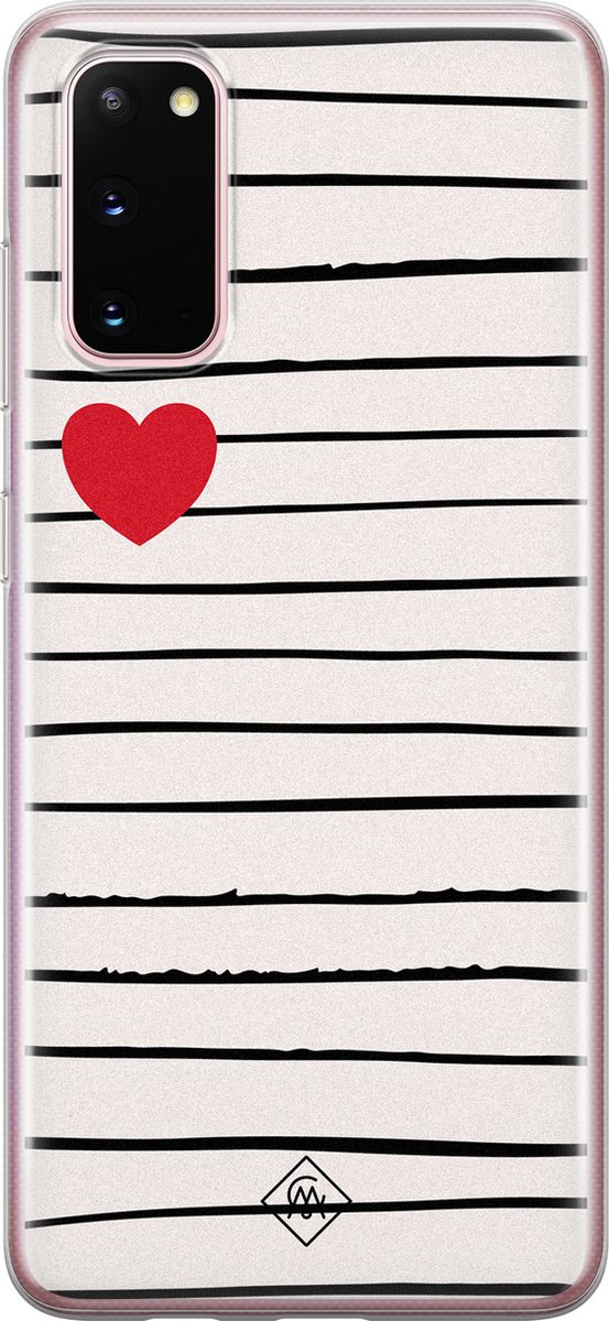 Casimoda® hoesje - Geschikt voor Samsung S20 - Heart Queen - Backcover - Siliconen/TPU - Roze