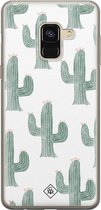 Casimoda® hoesje - Geschikt voor Samsung A8 (2018) - Cactus Print - Backcover - Siliconen/TPU - Groen