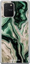 Casimoda® hoesje - Geschikt voor Samsung S10 Lite - Groen marmer / Marble - Backcover - Siliconen/TPU - Groen