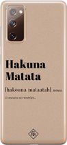 Casimoda® hoesje - Geschikt voor Samsung S20 FE - Hakuna Matata - Backcover - Siliconen/TPU - Bruin/beige