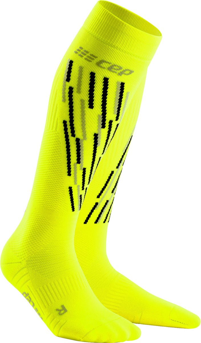 CEP Thermo Compression skisokken flash yellow / black