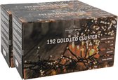 Clusterverlichting lichtsnoeren - 2x stuks - goud - 120 cm - 192 leds
