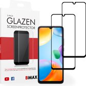 2-pack BMAX Xiaomi Redmi 10C Screenprotector - Full Cover - Gehard glas - Tempered glas - Xiaomi screenprotectors 2 stuks - Telefoonglaasje - Beschermglas - Glasplaatje - Screensaver - Screen protector - Case friendly - Zwart