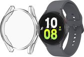 YONO Screen Protector Bumper geschikt voor Galaxy Watch 5 (44 mm) - Full Cover Case - Hoesje - Transparant