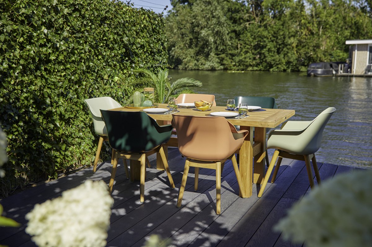 Hartman Sophie Studio fauteuil dining - Night Green - pied en teck