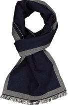Michaelis heren sjaal - navy blauw met grijs - Maat: One size