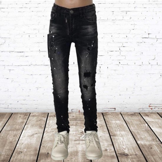 Zwarte jongens jeans met scheuren SN841 -s&C-110/116-spijkerbroek jongens |  bol.com