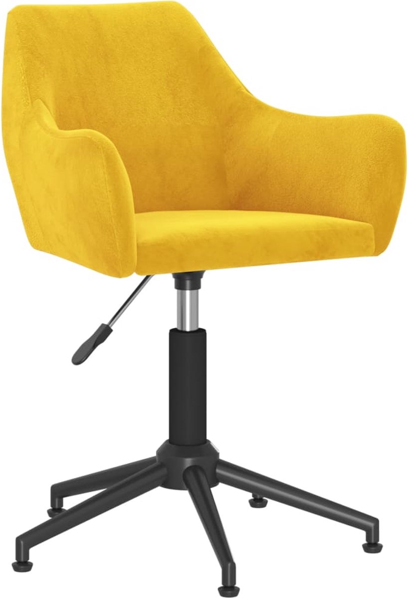 Prolenta Premium - Kantoorstoel draaibaar fluweel mosterdgeel