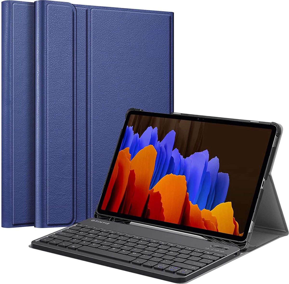 Samsung Tab A8 Hoes met Toetsenbord Leer Keyboard case voor Samsung