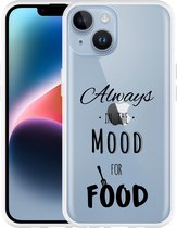 Geschikt voor Apple iPhone 14 Hoesje Mood for Food Black - Designed by Cazy