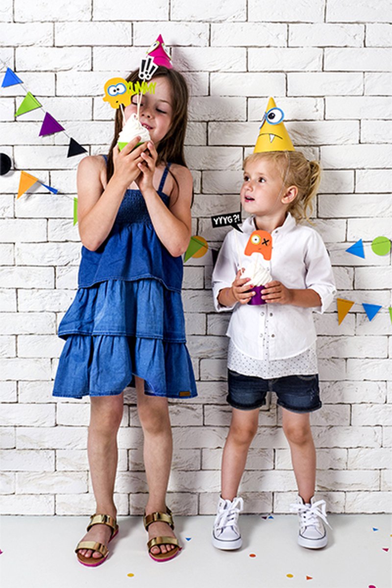 PartyDeco feesthoedjes DIY - monsters thema - party verjaardag hoedjes - punthoedjes — afbeelding 8